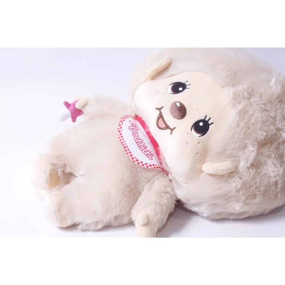 2025 Sekiguchi Monchhichi XL Plush Beige w Pacifier and Tag ~ 260721-WH 167